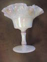 FENTON OPALESCENT RUFFLED FOOTED DISH