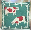 JUDI BOISSON 1992 QUILTED "COWS" PILLOW 