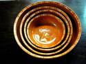 Set, 4 Vintage NESTING BOWLS Mexican Art Pottery