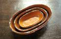 Set, 3 Vintage Small NESTING BOWLS Mexican Art Pot