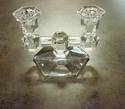 Val St. Lambert Crystal Candleholder for 2 Candles