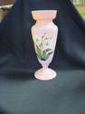 PAIR of Pink Vases with White Lilies Hand-painted