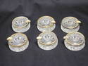 Set of Six Silverplated Glass Ashtrays