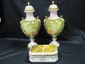 Antique Porcelain Handpainted Lamp Bases & Covered