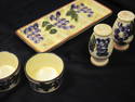 Ten Piece Ceramic Grape Motif Serving Set