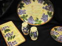 Ten Piece Ceramic Grape Motif Serving Set