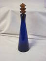 Beautiful Cobalt Glass Vase with Amber Stopper