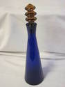 Beautiful Cobalt Glass Vase with Amber Stopper