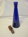 Beautiful Cobalt Glass Vase with Amber Stopper