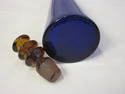 Beautiful Cobalt Glass Vase with Amber Stopper