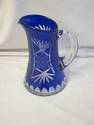 Stunning Cobalt Blue Cut Glass Pitcher