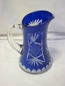 Stunning Cobalt Blue Cut Glass Pitcher