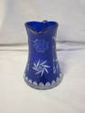 Stunning Cobalt Blue Cut Glass Pitcher