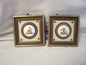 Set of Two Ceramic Cherubs in Gold Frames