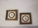 Set of Two Ceramic Cherubs in Gold Frames