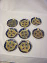 Set of 8 Blue & Green & Gold Coasters from Italy