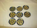 Set of 8 Blue & Green & Gold Coasters from Italy