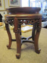 Pretty Asian Wooden Carved Stand with Marble Inlay