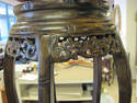 Asian Wooden Carved Stand with Marble Top