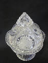 Beautiful Tall Etched Cyrstal Candy Dish - Owl Des