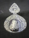 Beautiful Tall Etched Cyrstal Candy Dish - Owl Des