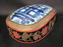 Beautiful Asian Laquered Box with Ceramic Top Inse