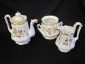 Vintage Three Piece Tea Set - White Porcelain/Gold