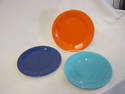 Set of Three Fiestaware Plates - Blue/Turqoise/Ora