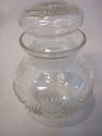 Set of Three Etched Glass Apothecary Jars