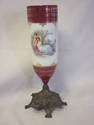 Georgeous Cast Metal Stand Ceramic Vase - Lady /W 