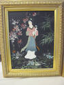 Set of 3 Japanese Geisha Lady Paintings - Gold Fra