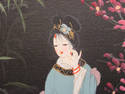 Set of 3 Japanese Geisha Lady Paintings - Gold Fra