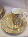 VinTAGe FITZ & FLOYD 8-Pc Dessert Plates/Cups Fil 