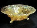 VinTAGe Carnival Glass Footed Bowl **Roses**