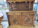 Antique French Gothic Walnut Sideboard Buffet