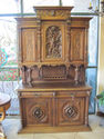 Antique French Gothic Walnut Sideboard Buffet