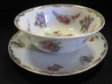 Porcelain Bowl with Underdish - Florals and Gold E