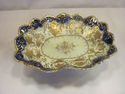 Antique Cobalt/Gold Gilt Oval Dish - Scalloped Edg