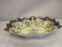 Antique Cobalt/Gold Gilt Oval Dish - Scalloped Edg