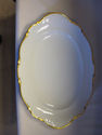 White Ceramic Platter with Gold Edge - Germay Bava