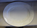 White Ceramic Platter with Embossed Design - Engla