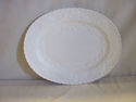 White Ceramic Platter with Embossed Design - Engla