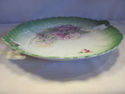 Green and Pink Floral Antique Plate - Cutout Handl