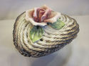 Capodimonte Weaved Heart Basket with Flower - Ital