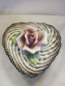 Capodimonte Weaved Heart Basket with Flower - Ital