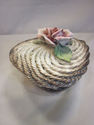 Capodimonte Weaved Heart Basket with Flower - Ital