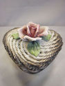 Capodimonte Weaved Heart Basket with Flower - Ital