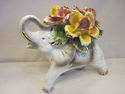 Capodimonte Ceramic Elephant with Flowers - Italy