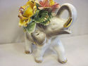 Capodimonte Ceramic Elephant with Flowers - Italy