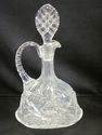 Unusual Cut Crystal Liquor Decanter with Stopper